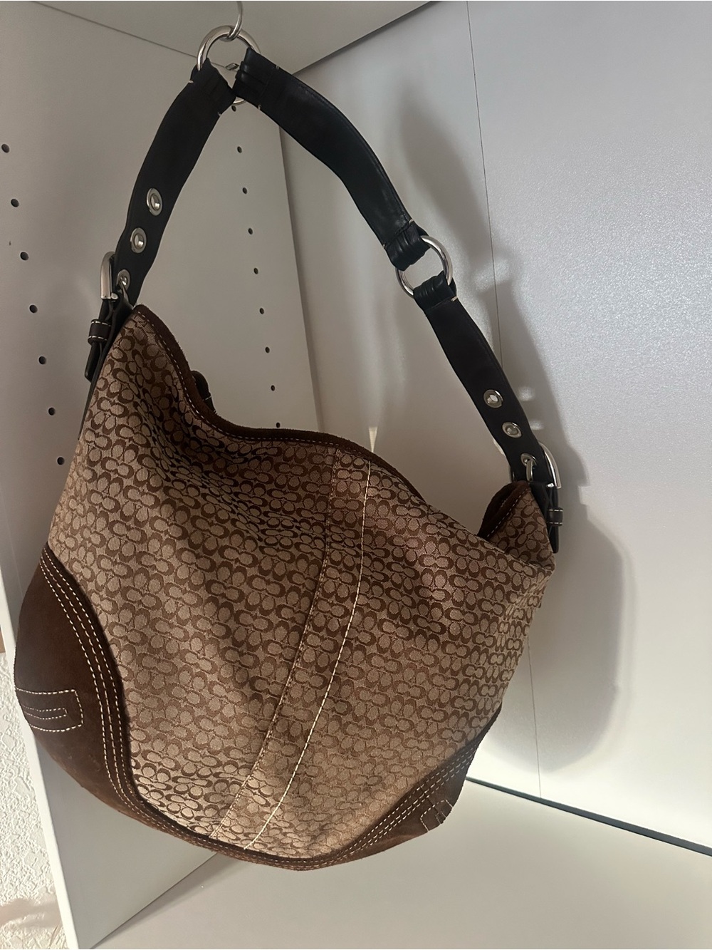 Vintage Coach brown soho signature print shoulder bag - Picture 4 of 8